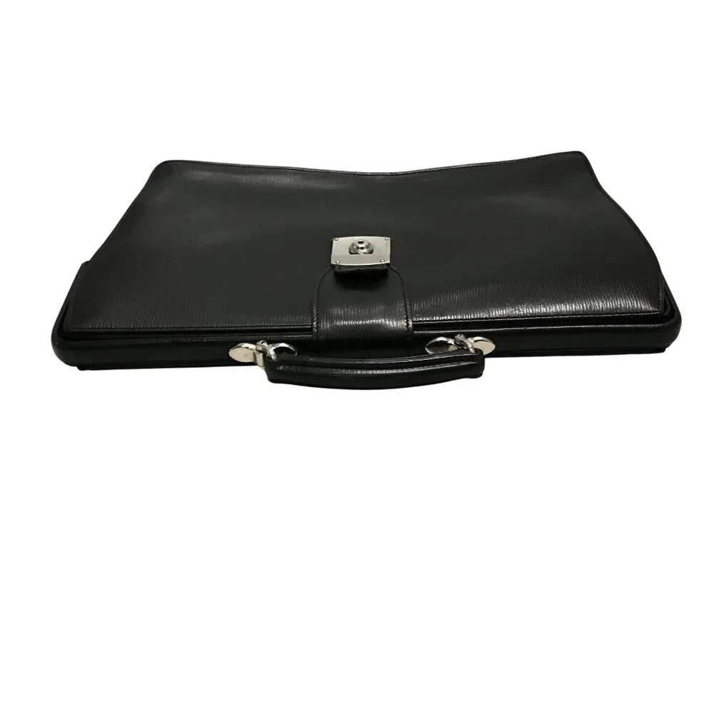 Elegant Black Leather Italian Briefcase Professional Business Luxury Bag